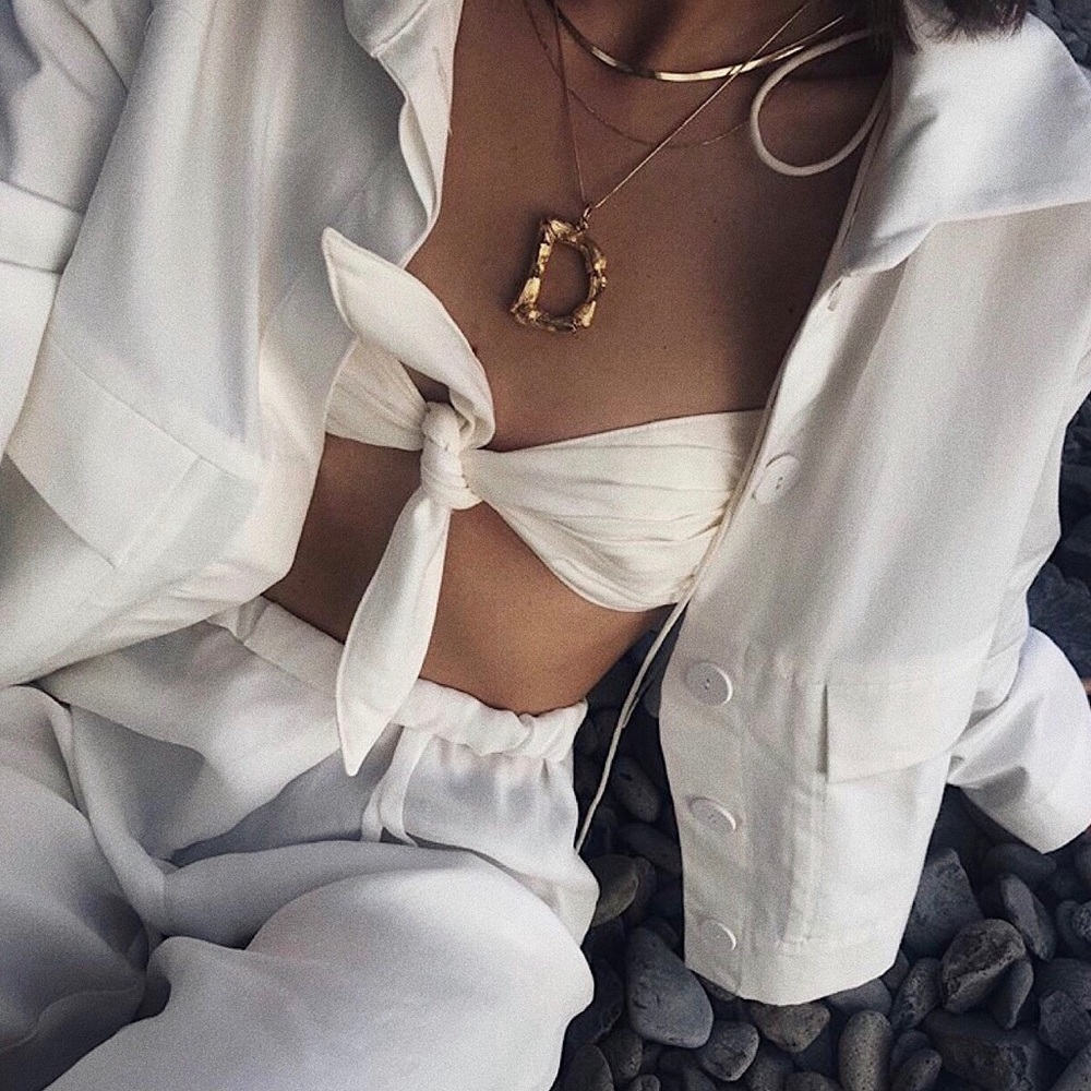 NEW | Gold Bamboo Initial Letter Pendant Necklace✨
